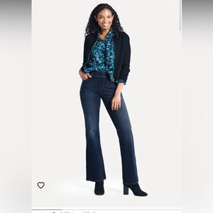 Betabrand Boot-Cut 4-Pocket Betabrand Yoga Denim (Dark Vintage Wash) small